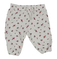 Bílo-červené květované tepláky Primark