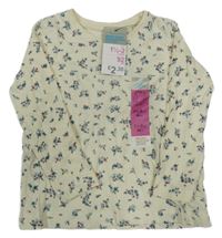 Nové - Smetanové květované triko Primark
