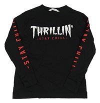 Černé triko s nápisem H&M