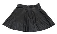 Černá koženková kolová sukně H&M
