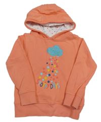 Oranžová mikina s potiskem a kapucí M&S