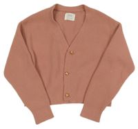 Starorůžový propínací crop svetr Zara