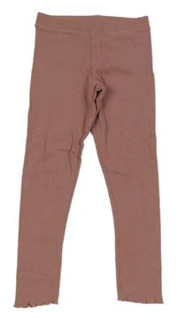 Starorůžové žebrované legíny Primark