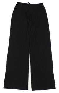 Černé lehké široké tepláky H&M