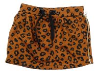 Rezavo-černá leopardí sukně 