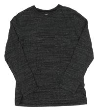 Černé žíhané triko H&M
