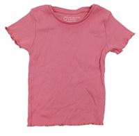 Růžové žebrované crop tričko PRIMARK