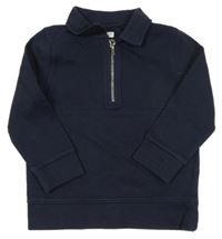Tmavomodré žebrované polo triko F&F