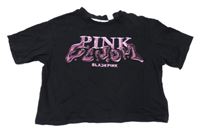 Černé crop tričko - Black Pink H&M