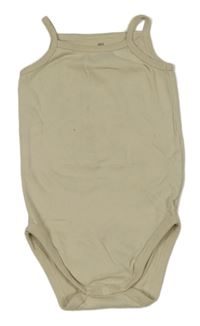Béžové žebrované tílkové body Hema