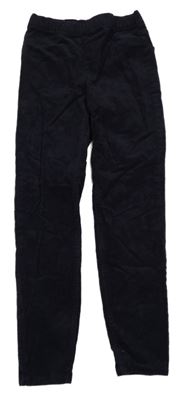 Tmavomodré cuff kalhoty H&M