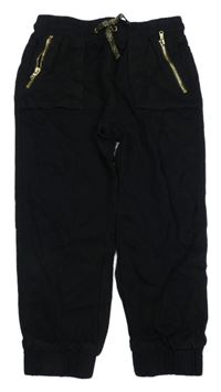 Černé cuff kalhoty H&M
