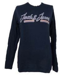 Pánské tmavomodré triko s logem Jack&Jones 