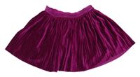 Purpurová sametová plisovaná sukně 