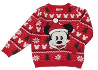 Červený svetr s Mickeym Disney