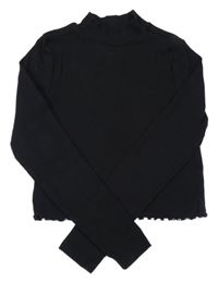 Černý žebrovaný crop rolák M&S