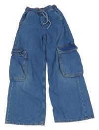 Modré cargo baggy rifle FISH&CHIPS