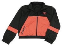 Černo-korálová sportovní propínací mikina s logem Umbro