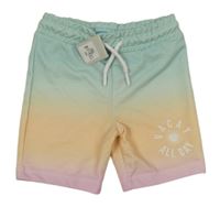 Zeleno-žluto-růžové teplákové kraťasy Primark