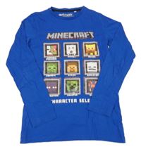 Modré pyžamové triko s Minecraft C&A