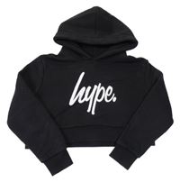 Černá crop mikina s logem a kapucí HYPE 