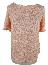 Dámská bílo-oranžová kytičkovaná halenka H&M