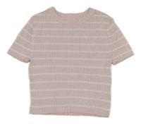 Světlerůžovo-bílé pruhované žebrované úpletové tričko H&M