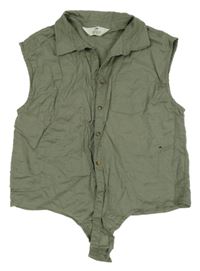 Khaki letní crop halenka H&M