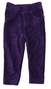 Purpurové žebrované sametové tregíny Jojo Maman Bébé