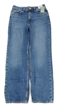 Nové - modré loose waist rifle H&M