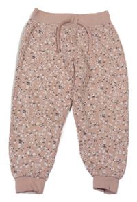 Světlerůžové kytičkované cuff tepláky Primark