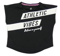 Černé sportovní tričko s nápisem H&M