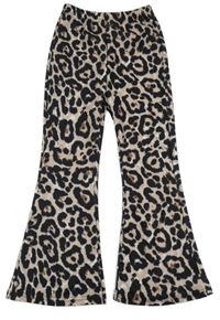 Hnědo-černé leopardí flare legíny shein
