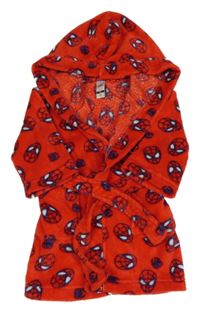 Červený plyšový župan se Spidermanem a kapucí C&A