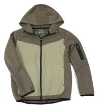 Khaki propínací mikina s kapucí Primark