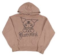 Starorůžová crop mikina s Kuromi a kapucí H&M