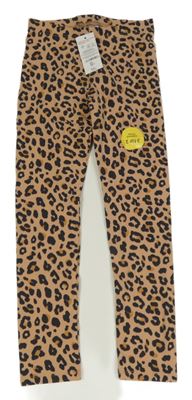 Nové - Béžovo-černé legíny s leopardím vzorem F&F