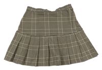 Hnědo-černá kostkovaná skládaná sukně H&M