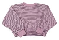 Růžovo-tmavomodrá pruhovaná oversize mikina Next