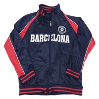 Tmavomodro-červená sportovní propínací mikina - Barcelona 