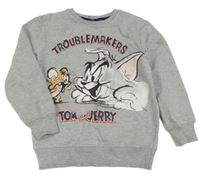 Šedá melírovaná mikina Tom a Jerry 
