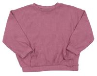 Starorůžová žebrovaná úpletová oversize mikina Primark