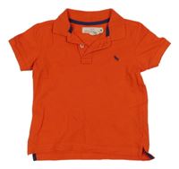 Červené polo tričko s výšivkou H&M