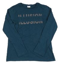 Petrolejové triko s nápisem S. Oliver