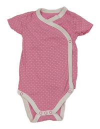 Růžovo-bílé puntíkaté zavinovací body Tchibo