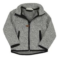 Šedá melírovaná pletená propínací mikina H&M