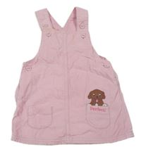 Růžové manšestrové podšité laclové šaty se psem M&S