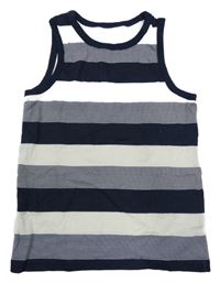 Tmavomodro-bílé pruhované tílko H&M