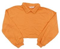 Oranžová crop mikina s límečkem H&M