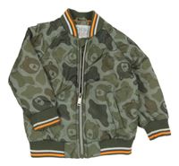 Khaki šusťákový army bomber s medvídky F&F